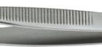 Value-Tec 669.MS industrial strong tweezers, style 669, flat, round tips for round objects, 155mm, stainless steel