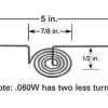 Heating filament H3, 5.22 Volts, 63 Amps, 329 Watts, 1800â° C Temp, 1 x tungsten wire Ã1.5mm